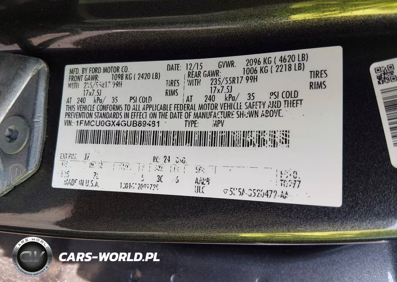 2016 Ford Escape Se VIN:1FMCU0GX4GUB89481 - 9