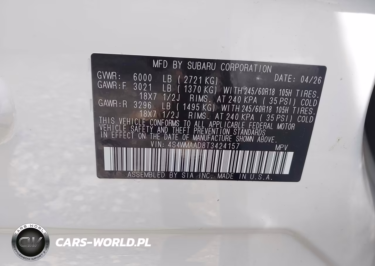 2026 Subaru Ascent Premium 8-Passenger VIN:4S4WMAAD8T3424157 - 9