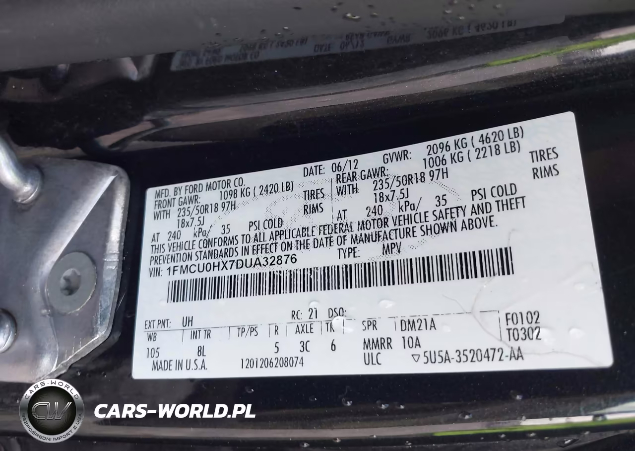 2013 Ford Escape Sel VIN:1FMCU0HX7DUA32876 - 9
