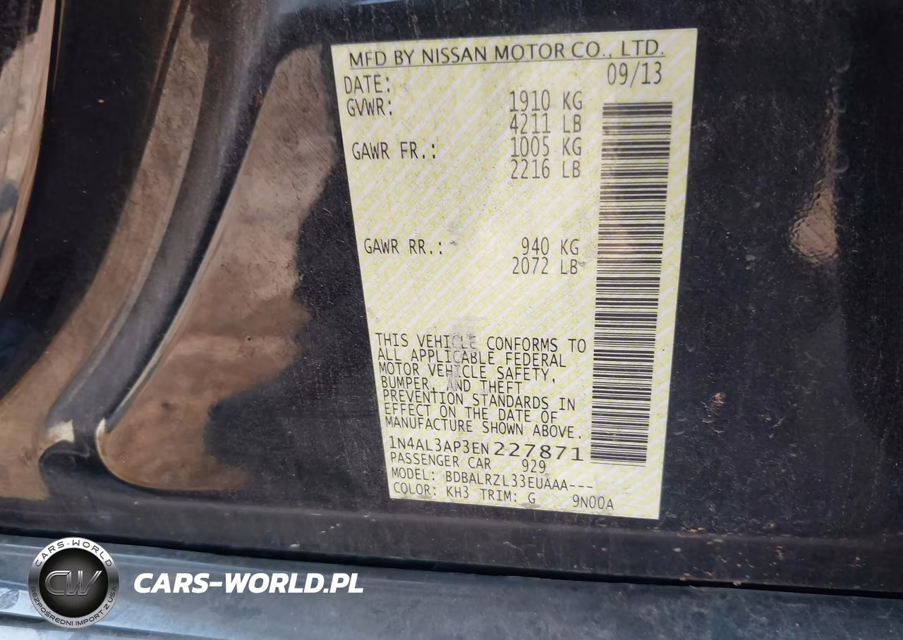 2014 Nissan Altima 2.5 S VIN:1N4AL3AP3EN227871 - 9