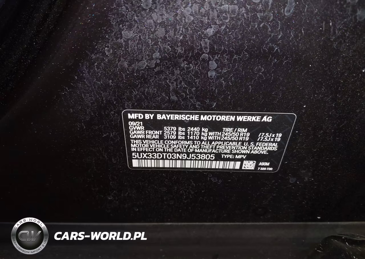 2022 BMW X4 xDrive30I VIN:5UX33DT03N9J53805 - 9
