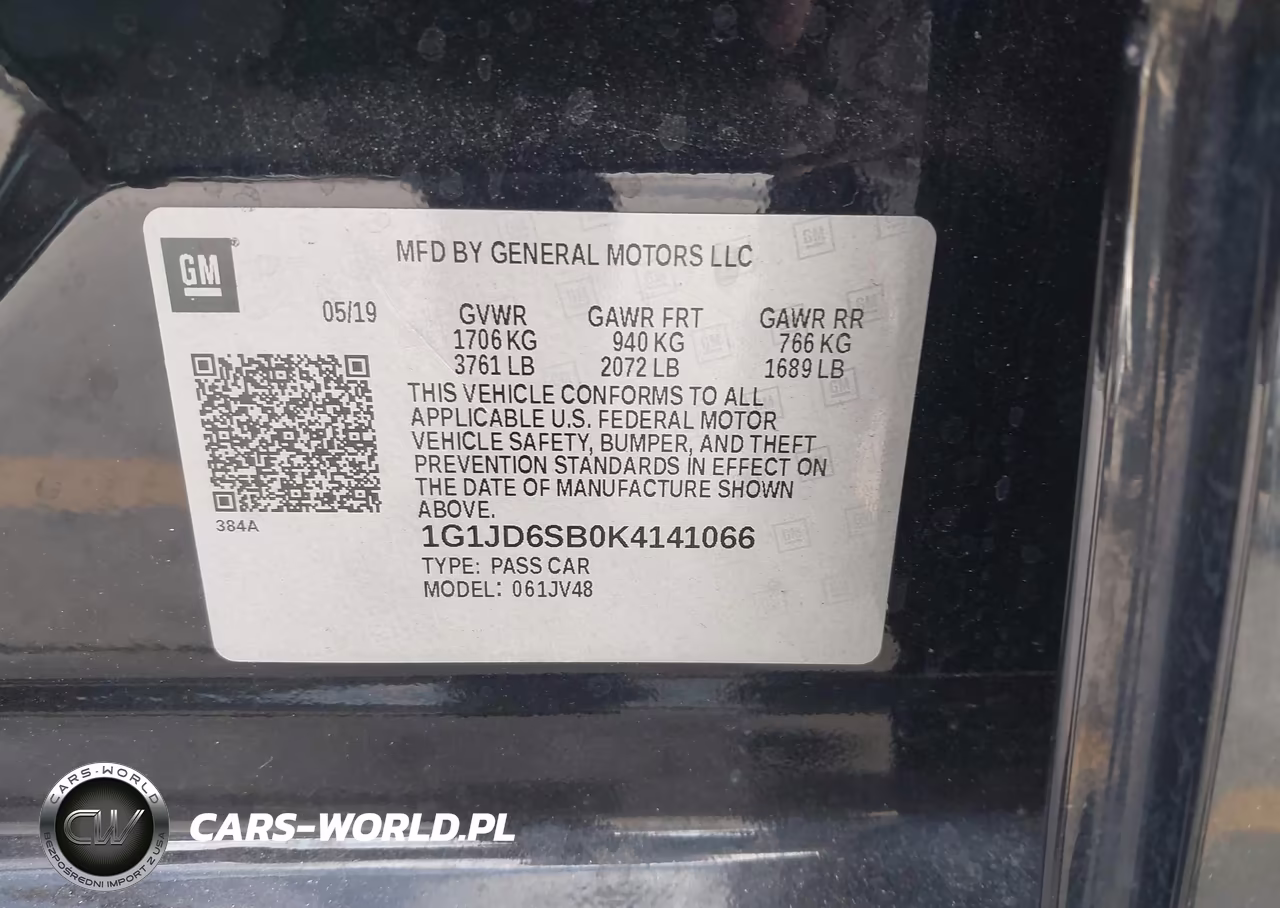 2019 Chevrolet Sonic Lt Auto VIN:1G1JD6SB0K4141066 - 9