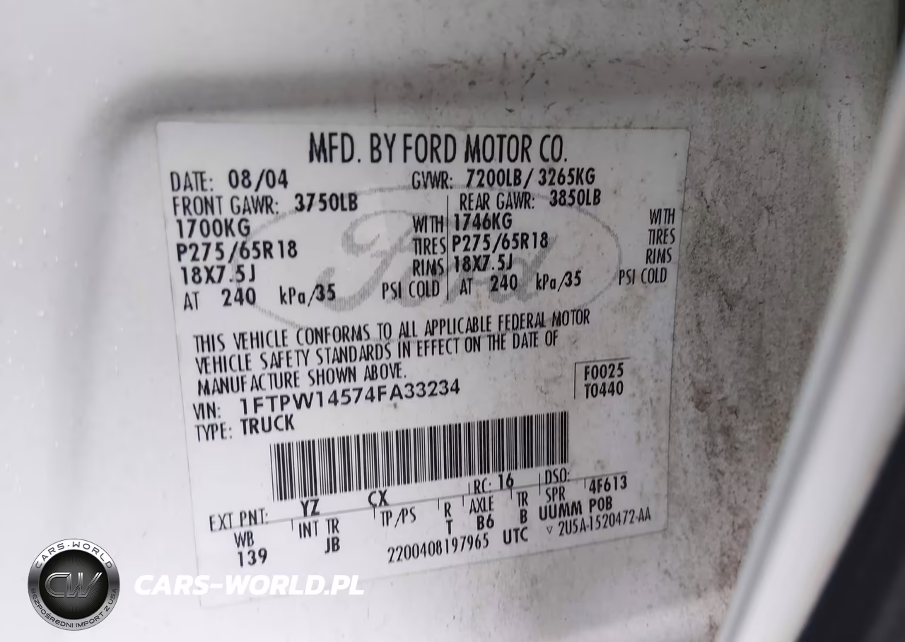 2004 Ford F-150 Fx4-Lariat-Xlt VIN:1FTPW14574FA33234 - 9