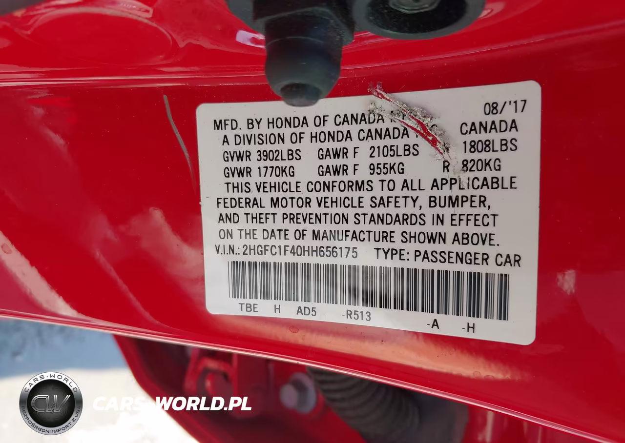2017 Honda Civic Ex-T VIN:2HGFC1F40HH656175 - 9