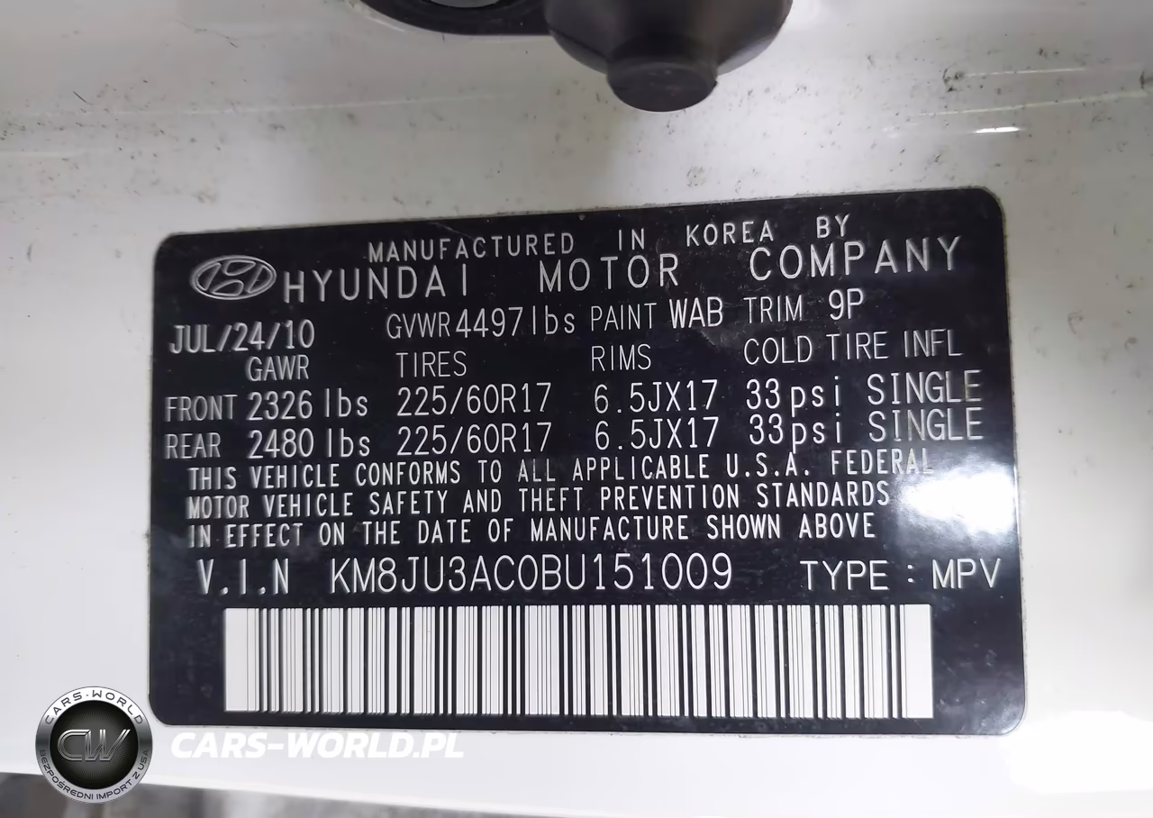 2011 Hyundai Tucson Gls VIN:KM8JU3AC0BU151009 - 9