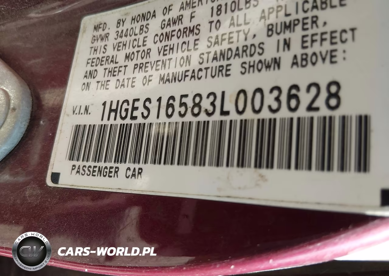 2003 Honda Civic Lx VIN:1HGES16583L003628 - 9