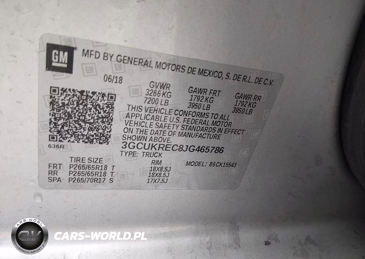 2018 Chevrolet Silverado 1500 2Lt VIN:3GCUKREC8JG465786 - 9