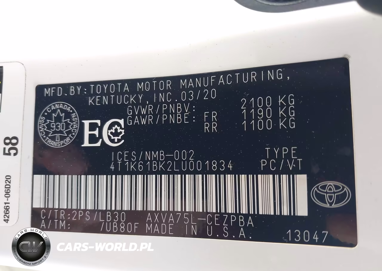 2020 Toyota Camry Xse VIN:4T1K61BK2LU001834 - 9