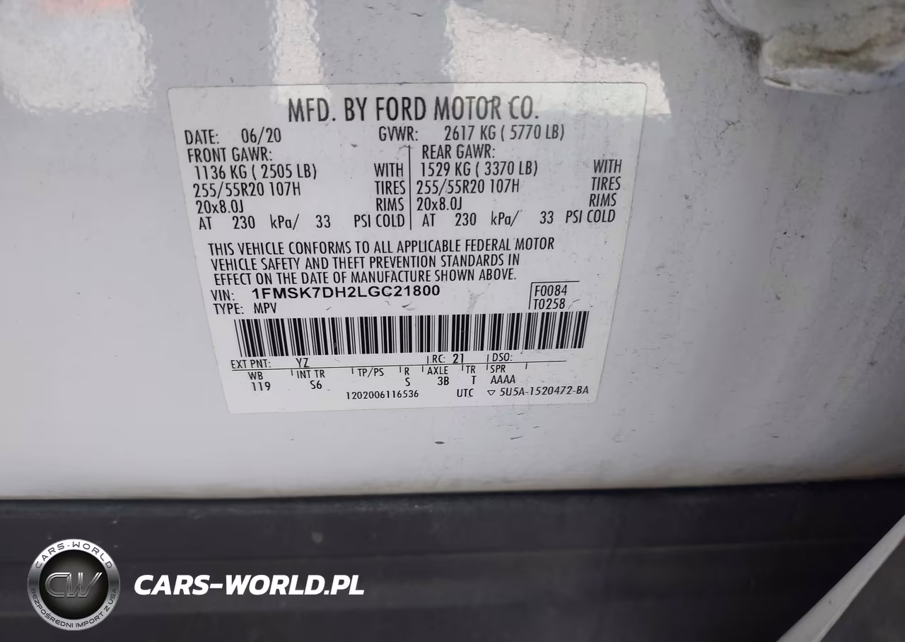 2020 Ford Explorer Xlt VIN:1FMSK7DH2LGC21800 - 9