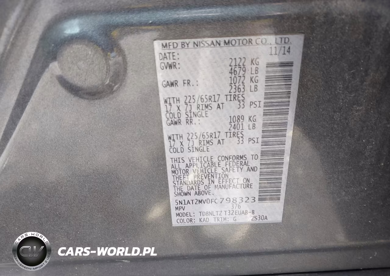 2015 Nissan Rogue Sv VIN:5N1AT2MV0FC798323 - 9