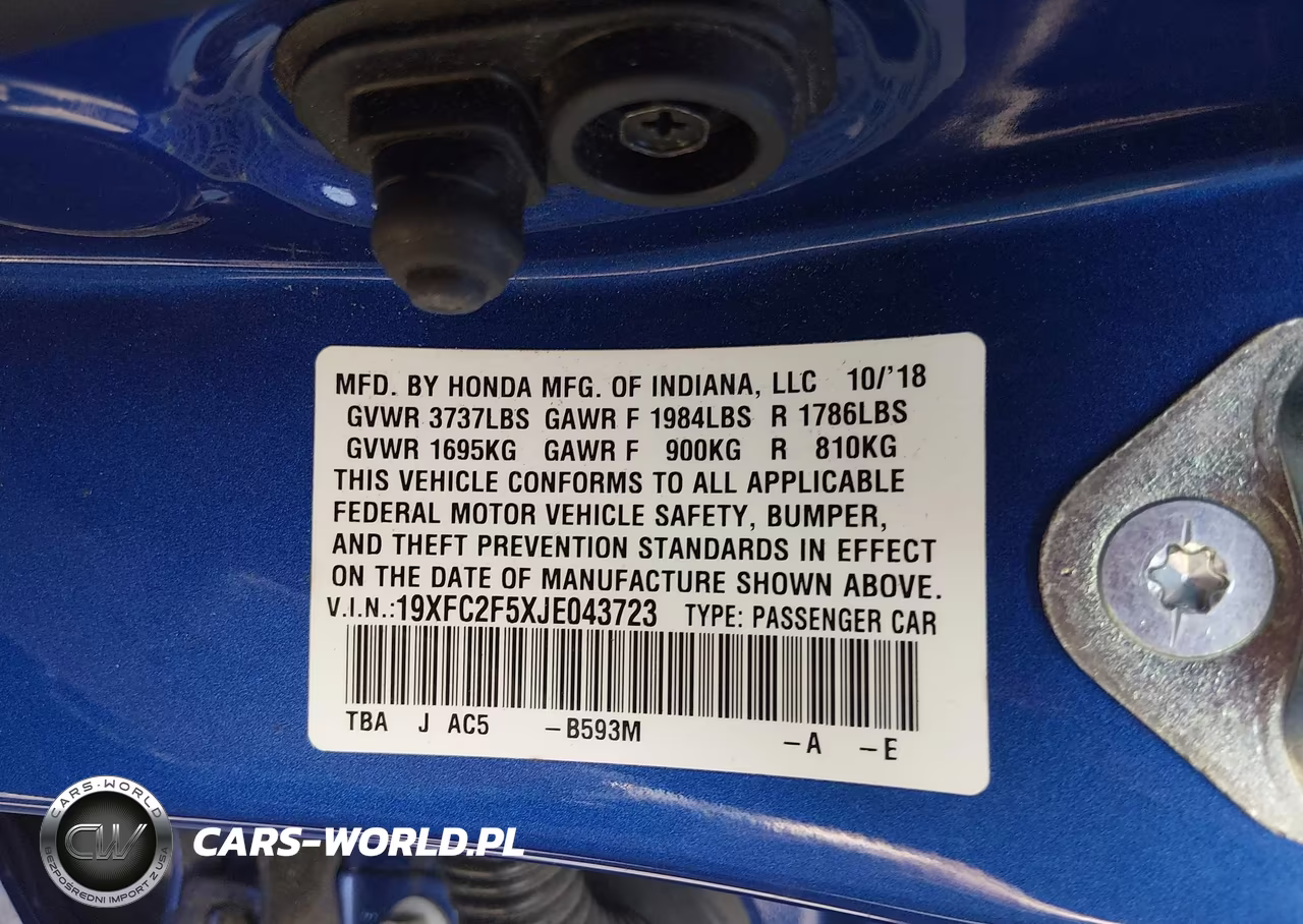2018 Honda Civic Lx VIN:19XFC2F5XJE043723 - 9