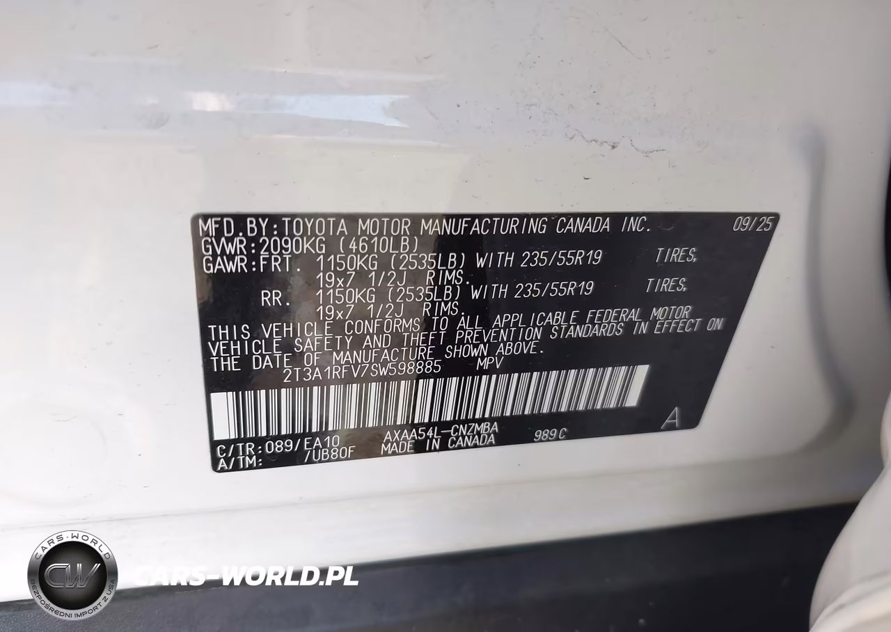 2025 Toyota Rav4 Xle Premium VIN:2T3A1RFV7SW598885 - 9