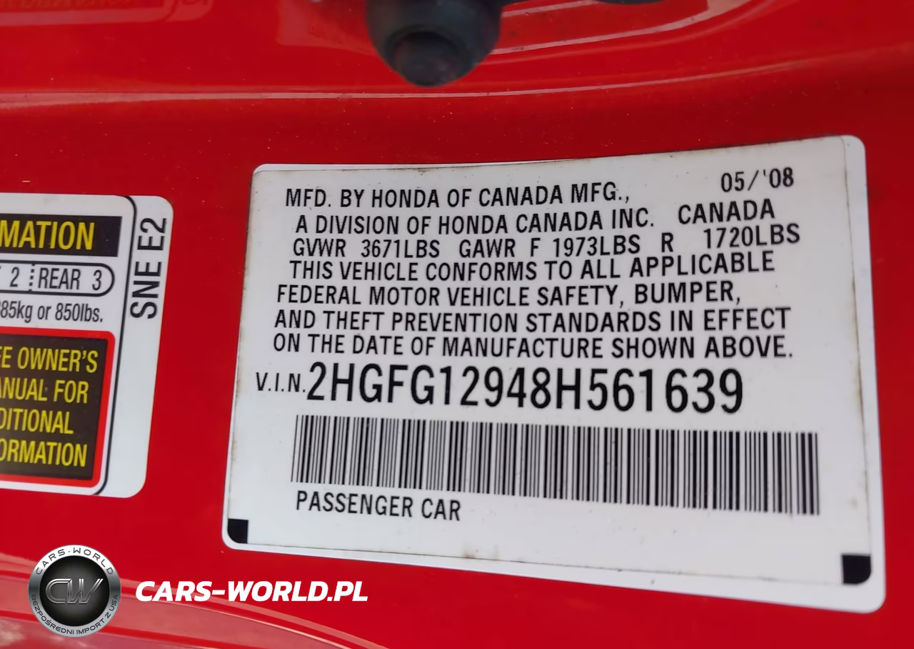 2008 Honda Civic Ex-L VIN:2HGFG12948H561639 - 9