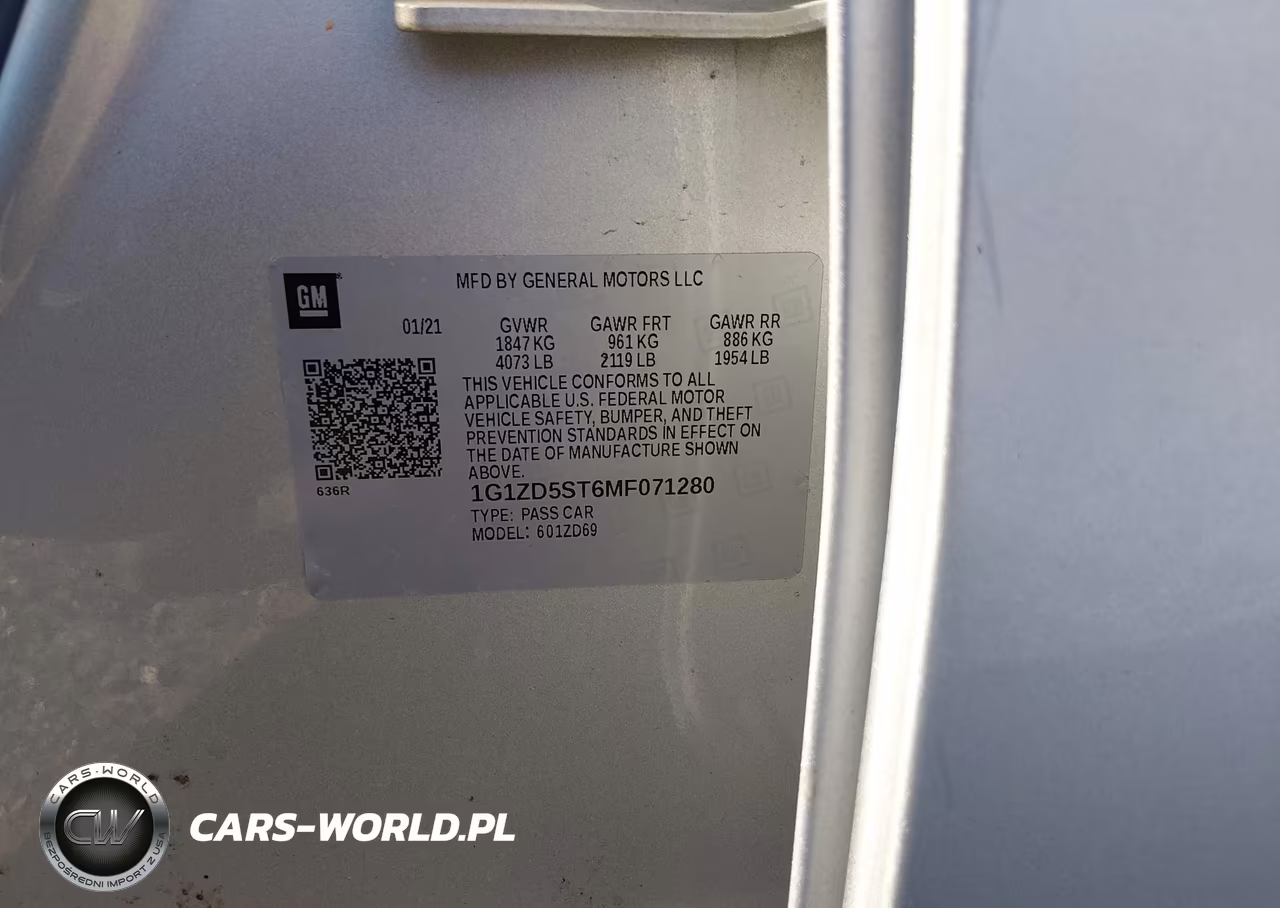 2021 Chevrolet Malibu Fwd Lt VIN:1G1ZD5ST6MF071280 - 9