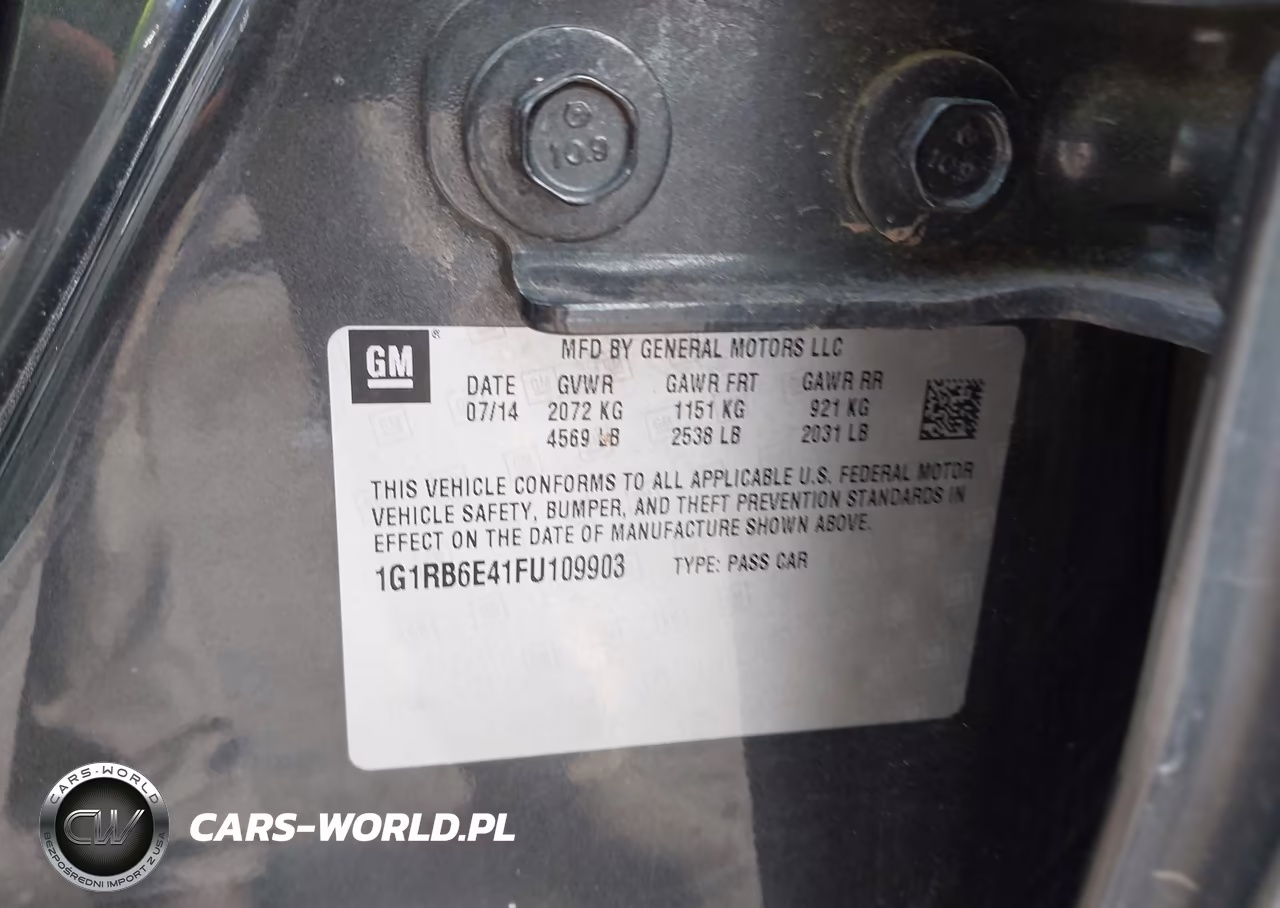 2015 Chevrolet Volt VIN:1G1RB6E41FU109903 - 9