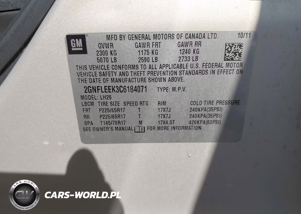 2012 Chevrolet Equinox 1Lt VIN:2GNFLEEK3C6184071 - 9