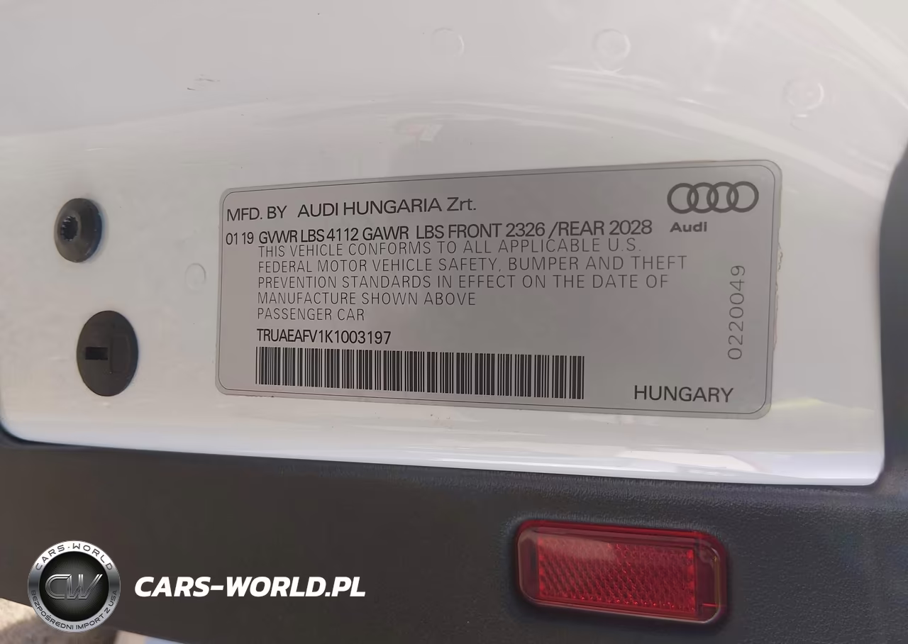2019 Audi Tt 45 VIN:TRUAEAFV1K1003197 - 9