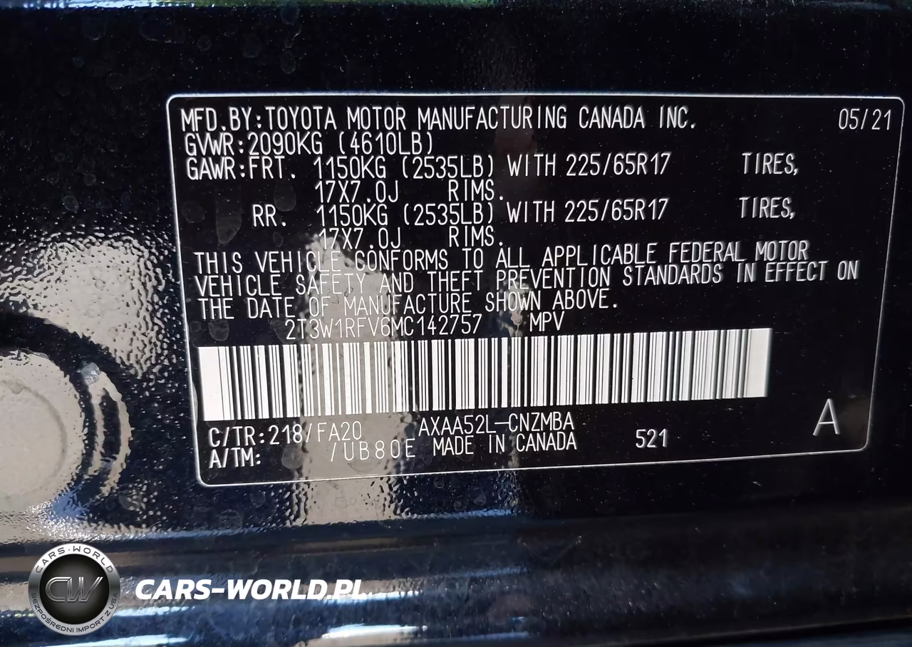2021 Toyota Rav4 Xle VIN:2T3W1RFV6MC142757 - 9