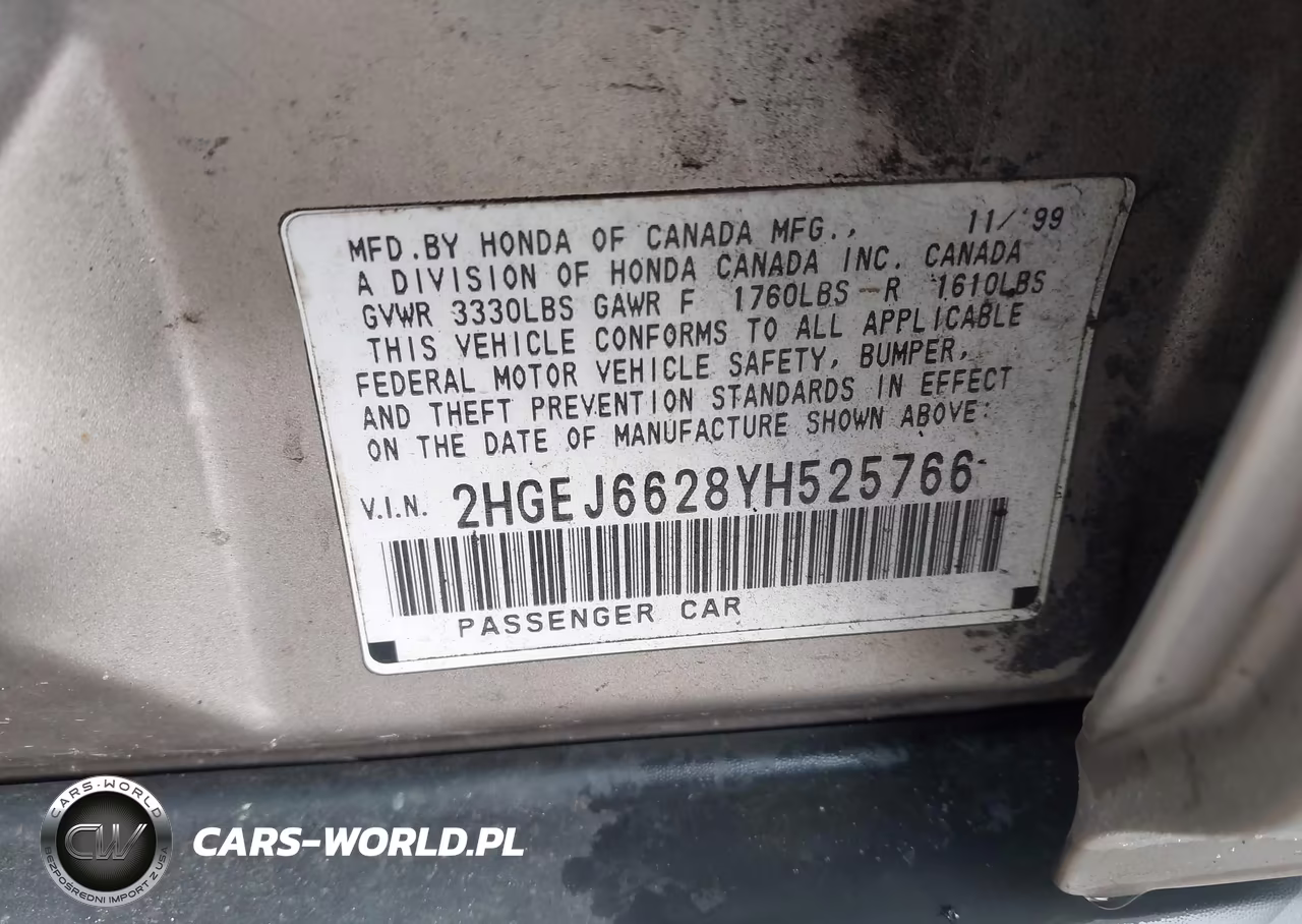 2000 Honda Civic Dx VIN:2HGEJ6628YH525766 - 9