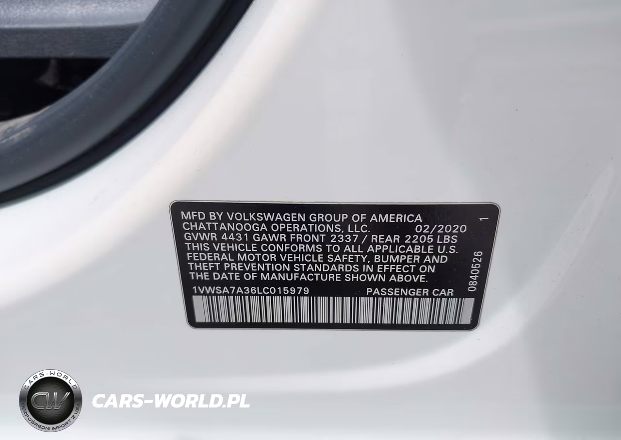 2020 Volkswagen Passat 2.0T Se VIN:1VWSA7A36LC015979 - 9