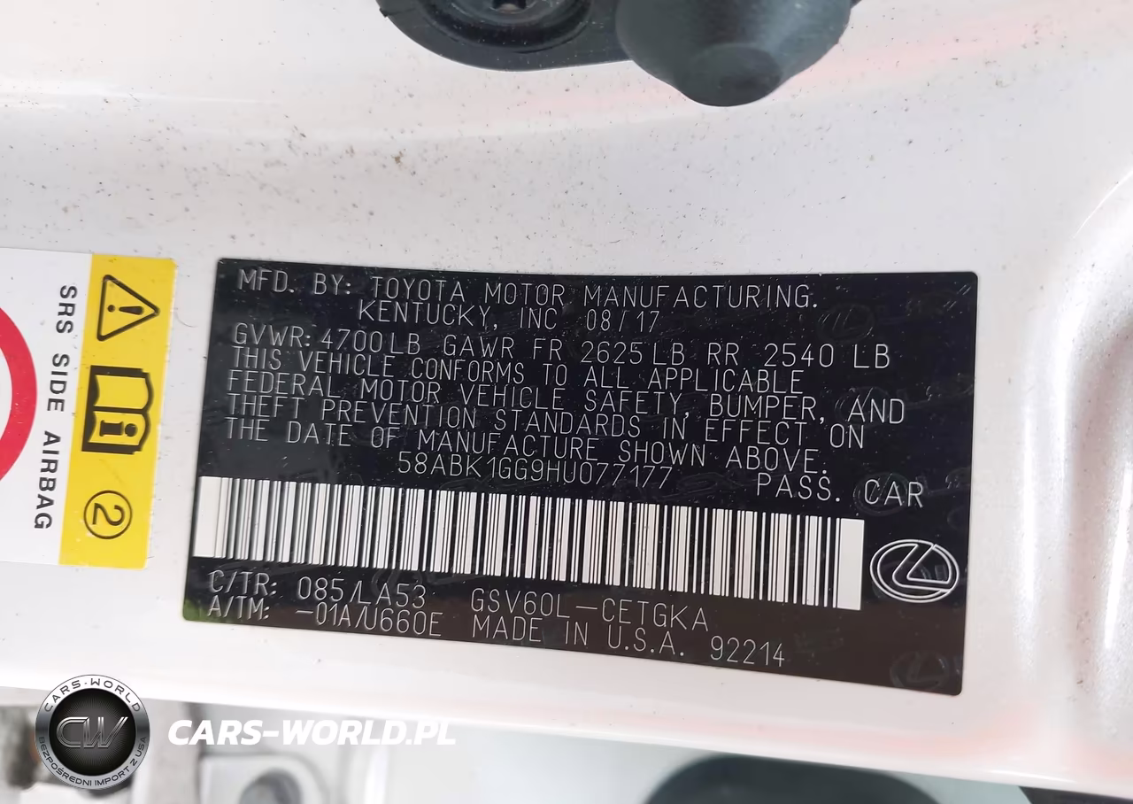 2017 Lexus Es 350 VIN:58ABK1GG9HU077177 - 9