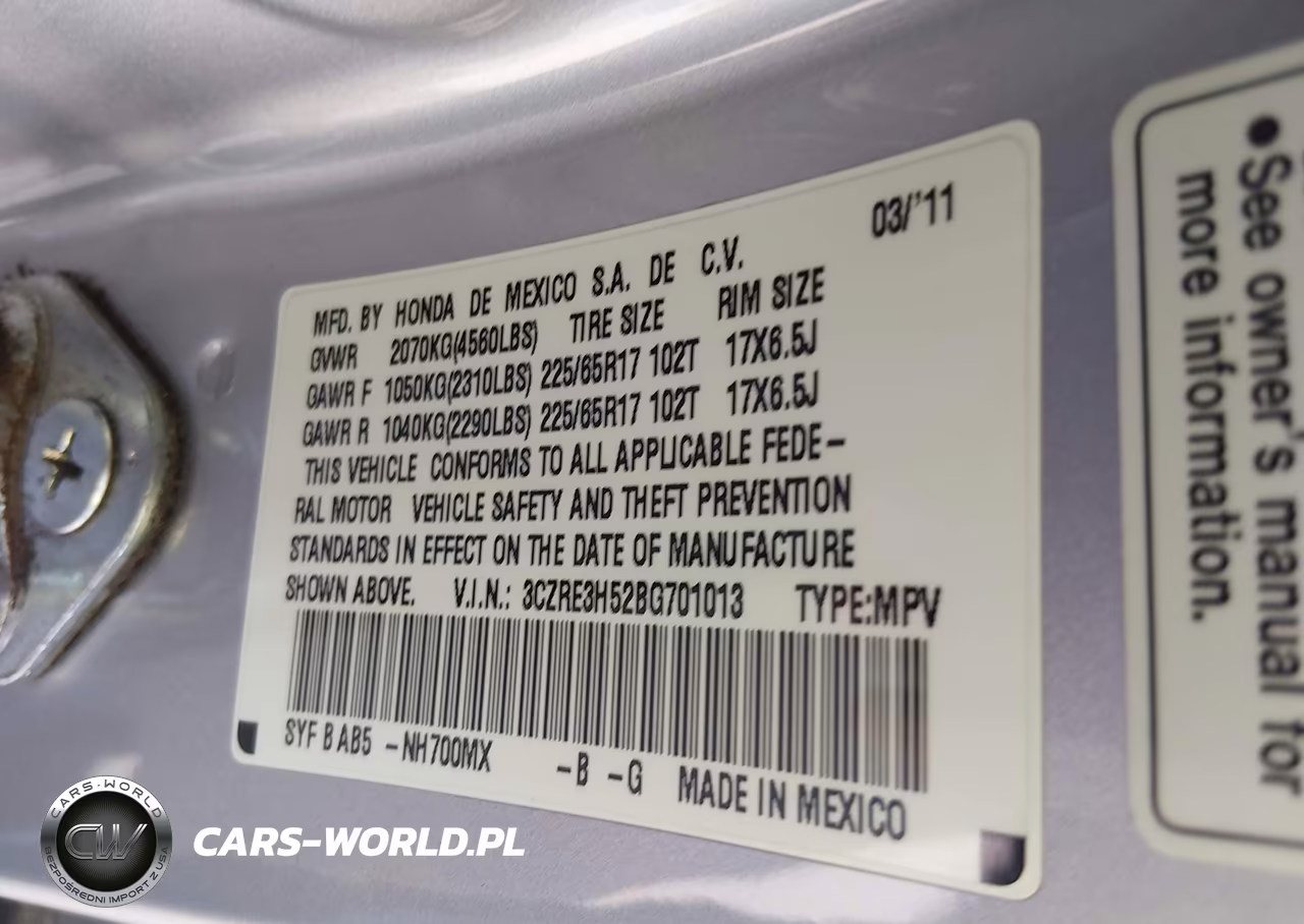 2011 Honda Cr-V Ex VIN:3CZRE3H52BG701013 - 9