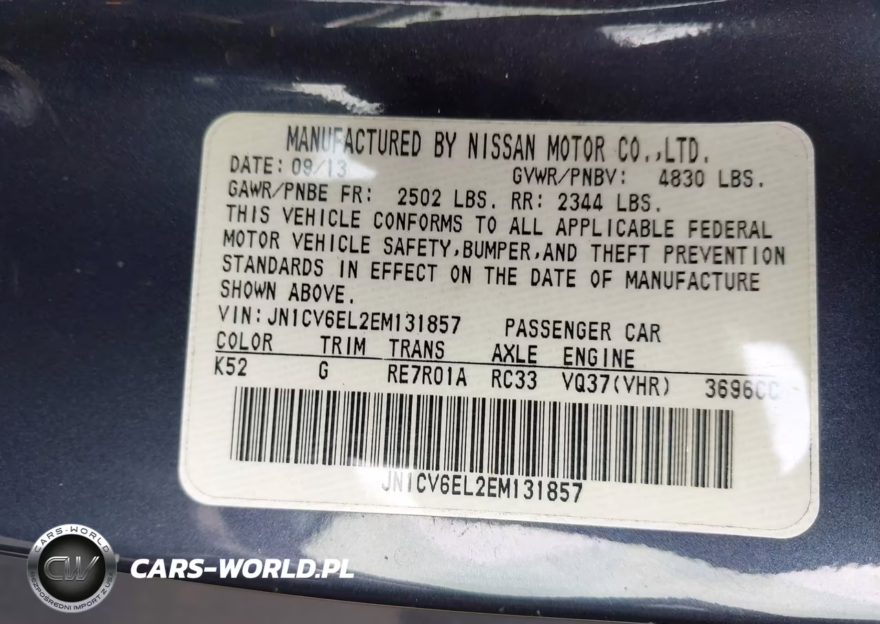 2014 Infiniti Q60 VIN:JN1CV6EL2EM131857 - 9