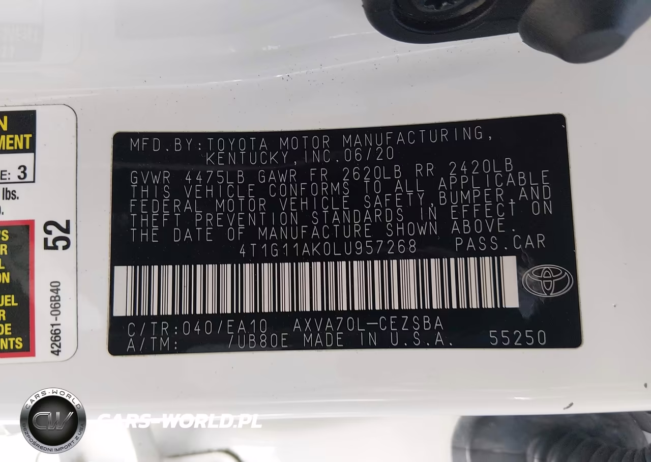 2020 Toyota Camry Se VIN:4T1G11AK0LU957268 - 9