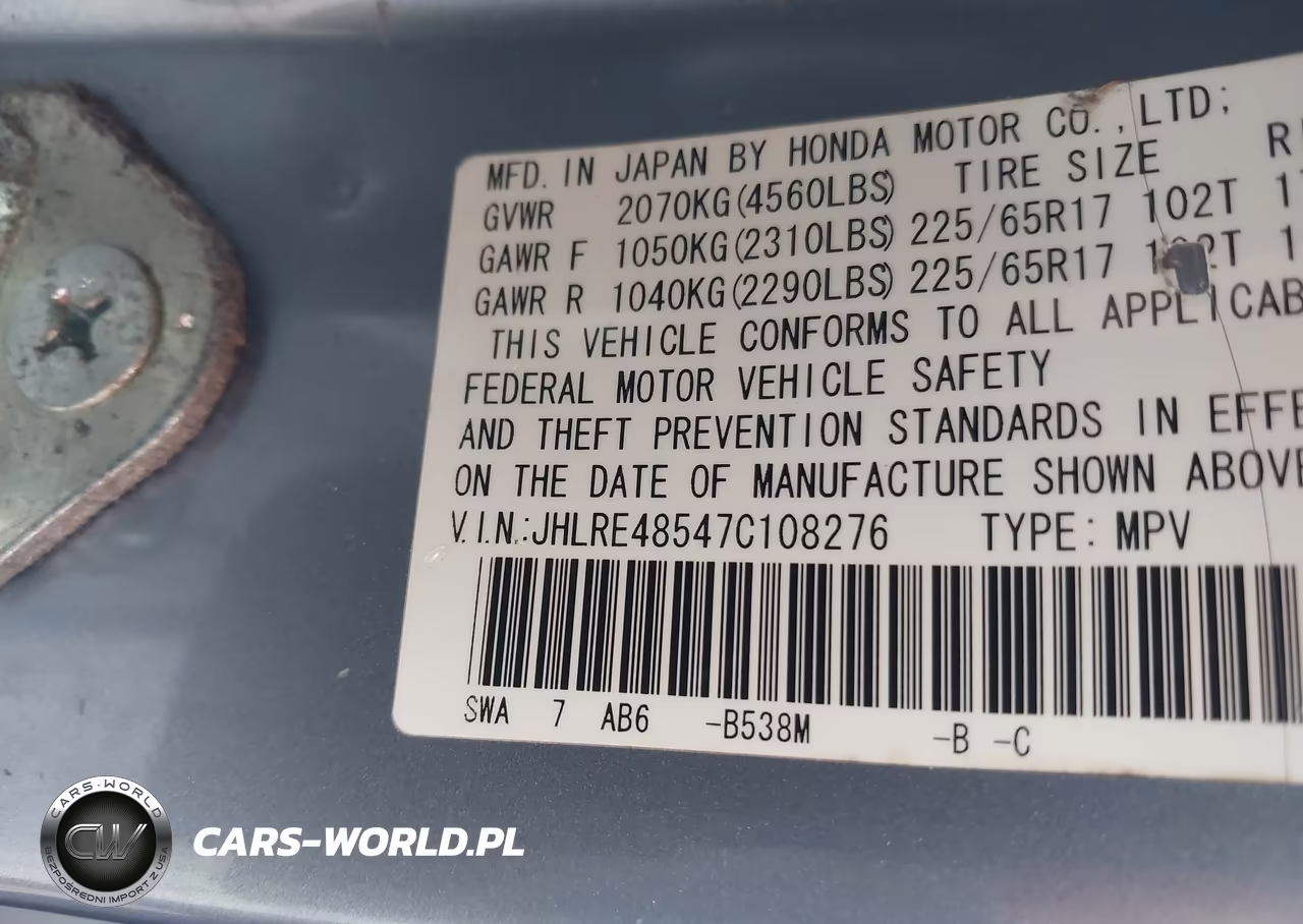 2007 Honda Cr-V Ex VIN:JHLRE48547C108276 - 9