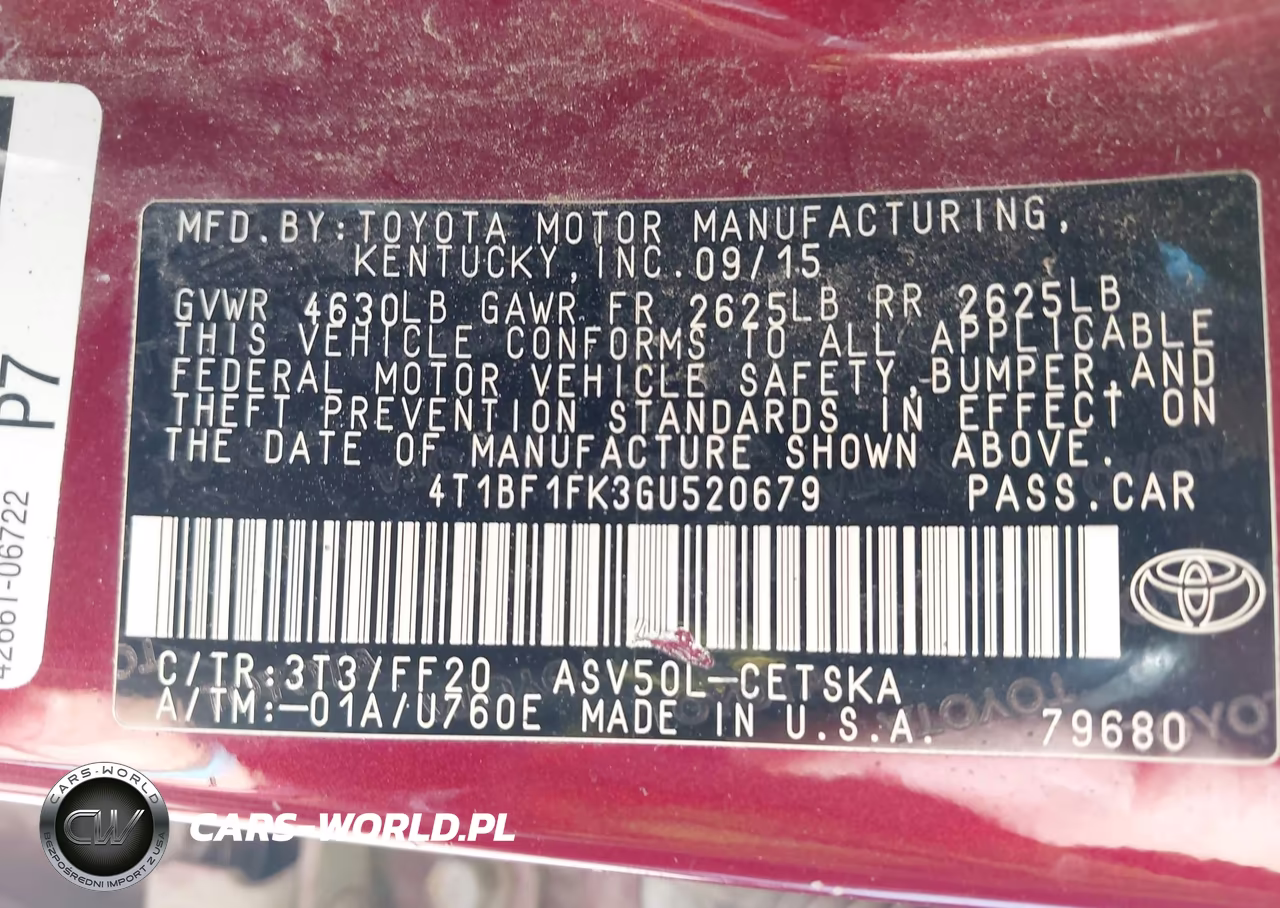 2016 Toyota Camry Se VIN:4T1BF1FK3GU520679 - 9