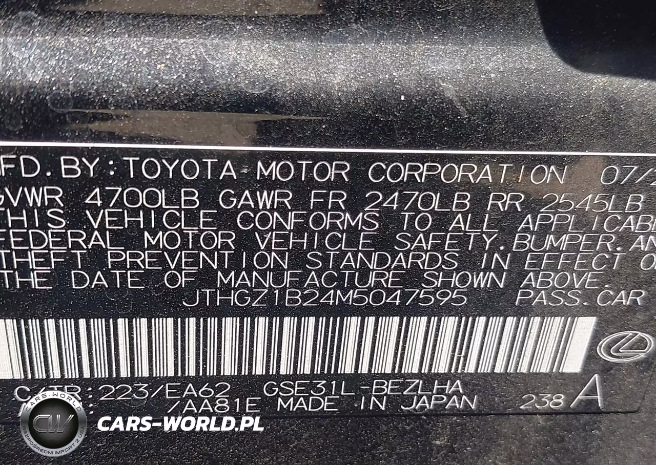 2021 Lexus Is 350 F Sport VIN:JTHGZ1B24M5047595 - 9