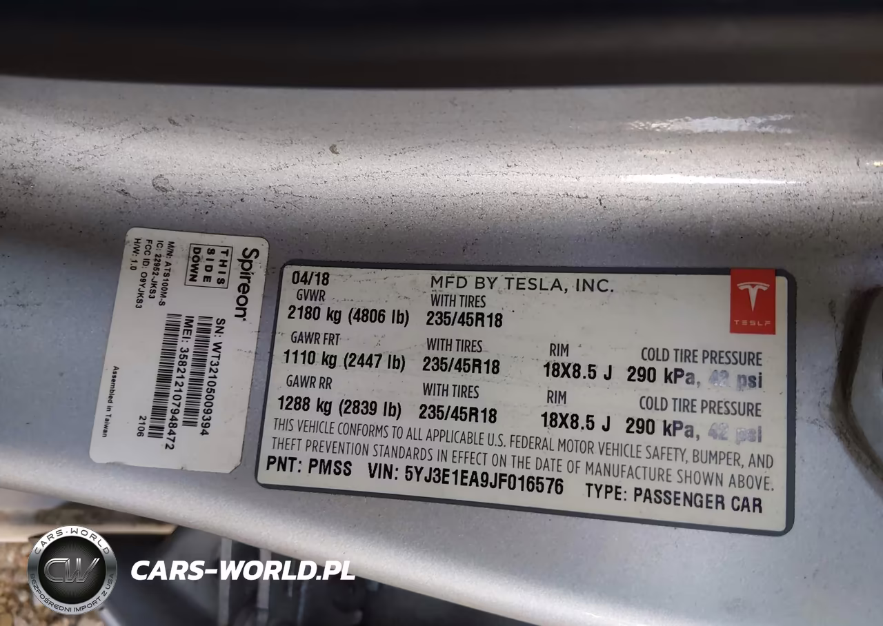 2018 Tesla Model 3 Long Range-Mid Range VIN:5YJ3E1EA9JF016576 - 9