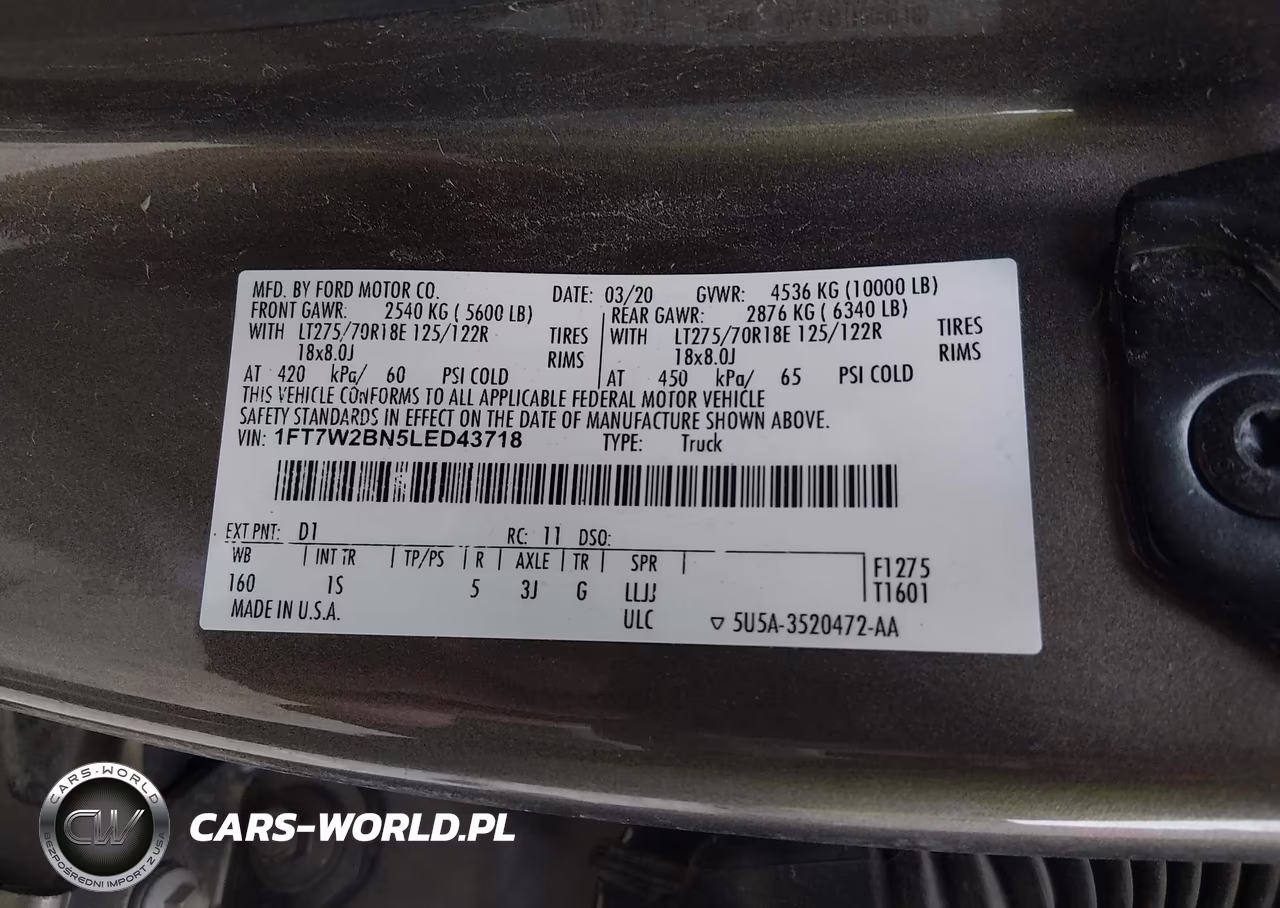 2020 Ford F-250 Xl VIN:1FT7W2BN5LED43718 - 9