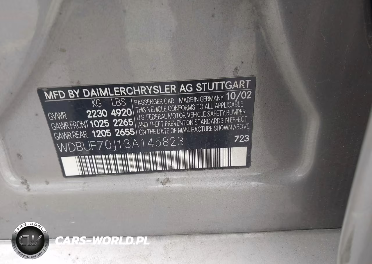2003 Mercedes-Benz E 500 VIN:WDBUF70J13A145823 - 9
