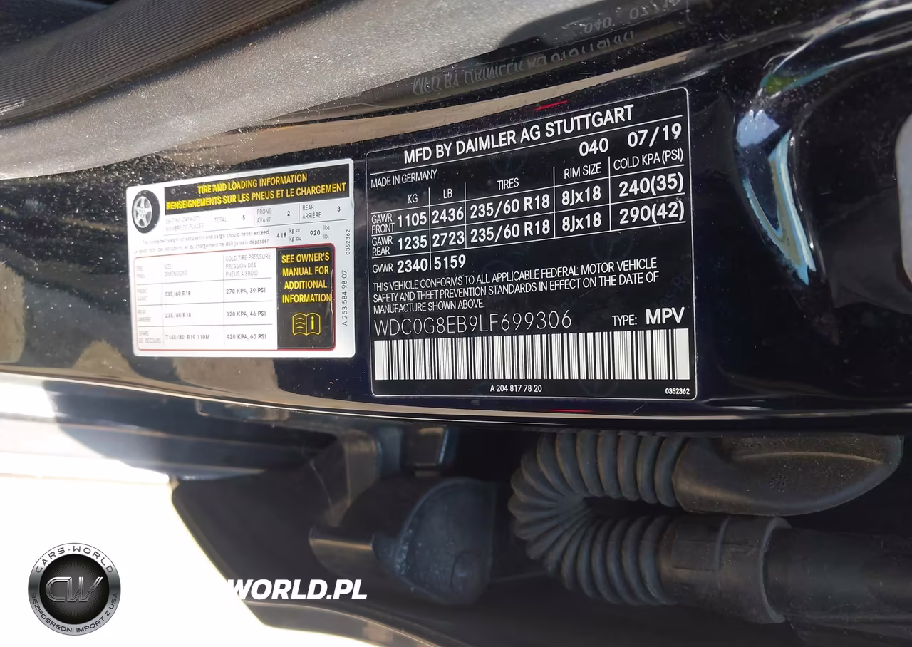 2020 Mercedes-Benz Glc 300 4Matic VIN:WDC0G8EB9LF699306 - 9