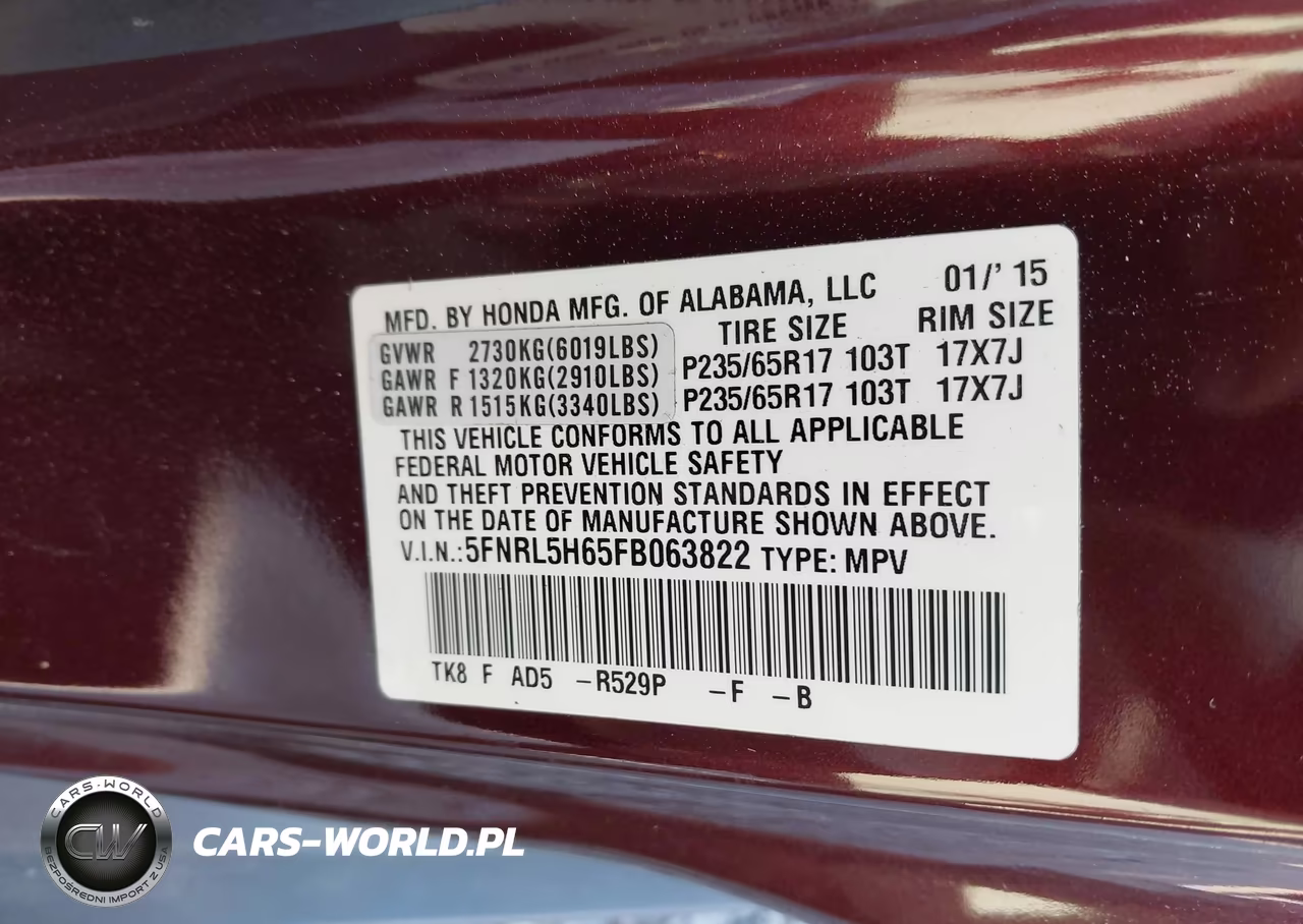 2015 Honda Odyssey Exl VIN:5FNRL5H65FB063822 - 9