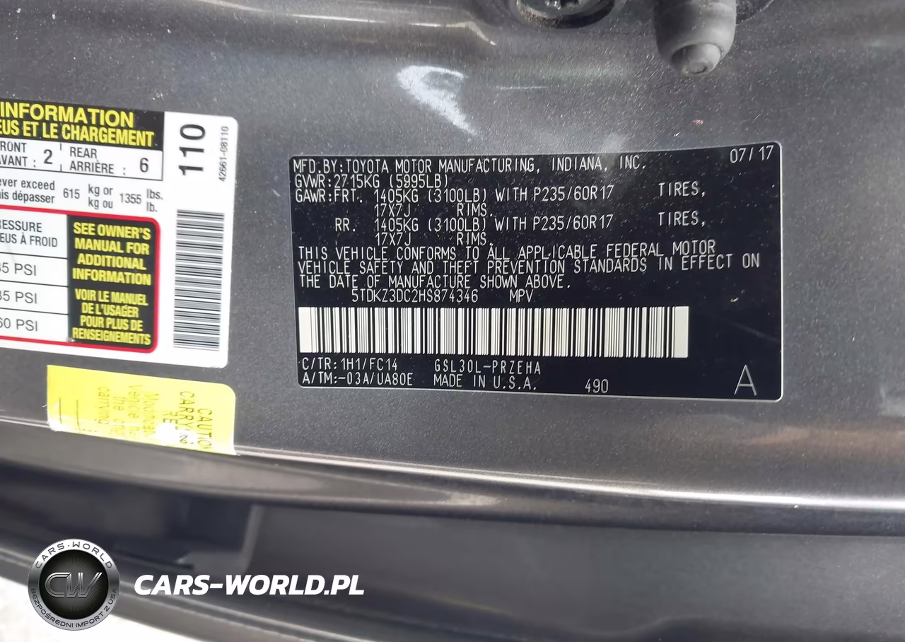 2017 Toyota Sienna Le 8 Passenger VIN:5TDKZ3DC2HS874346 - 9