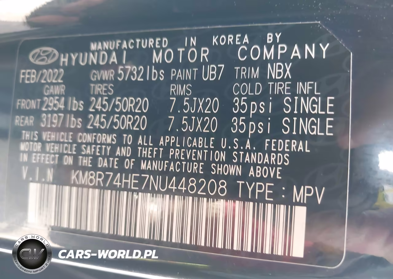 2022 Hyundai Palisade Calligraphy VIN:KM8R74HE7NU448208 - 9