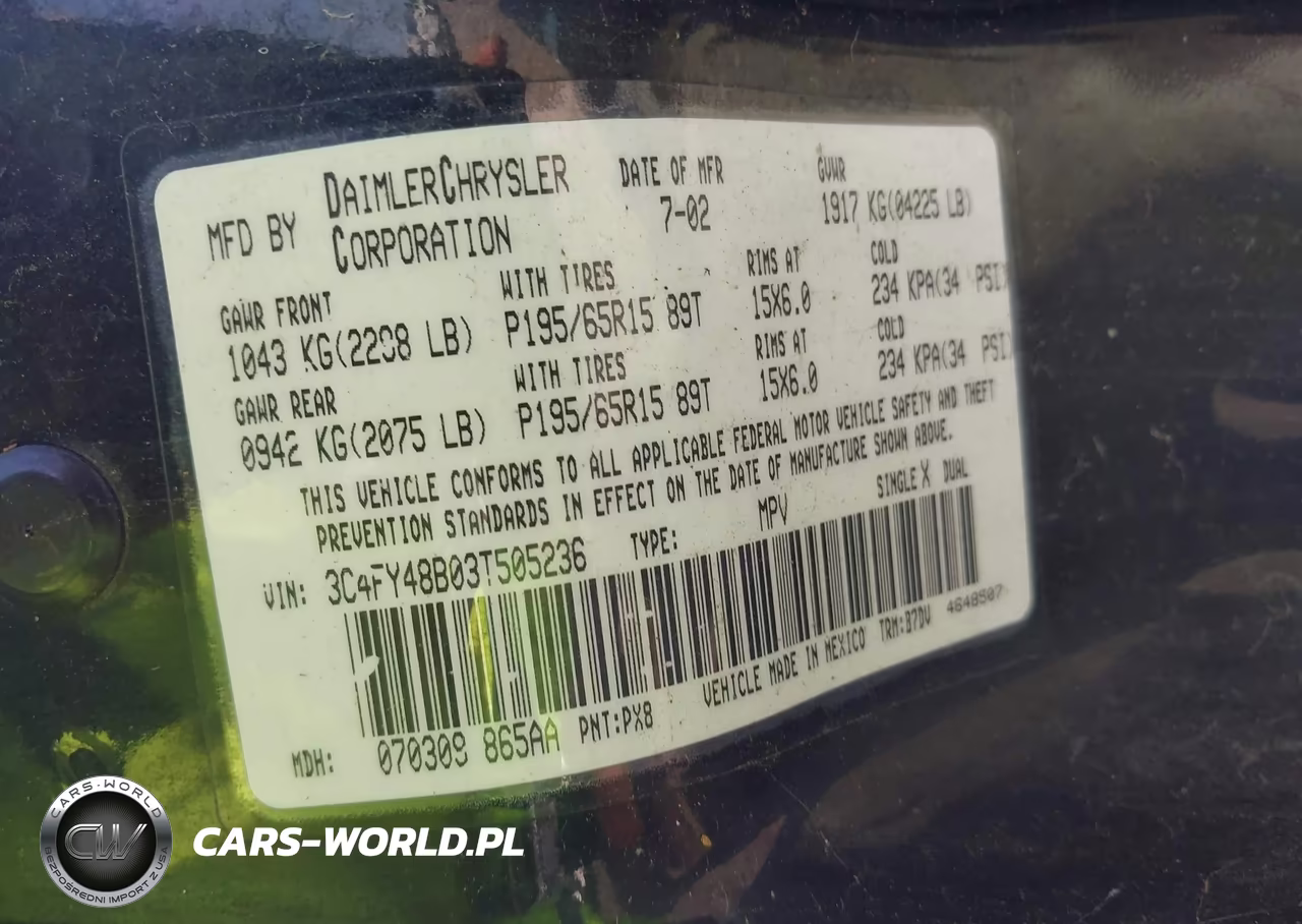 2003 Chrysler Pt Cruiser VIN:3C4FY48B03T505236 - 9