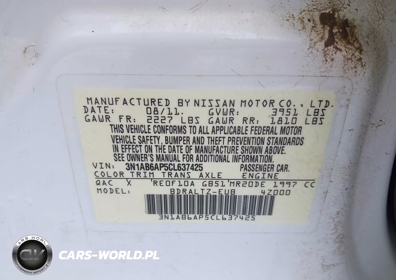 2012 Nissan Sentra 2.0 S VIN:3N1AB6AP5CL637425 - 9