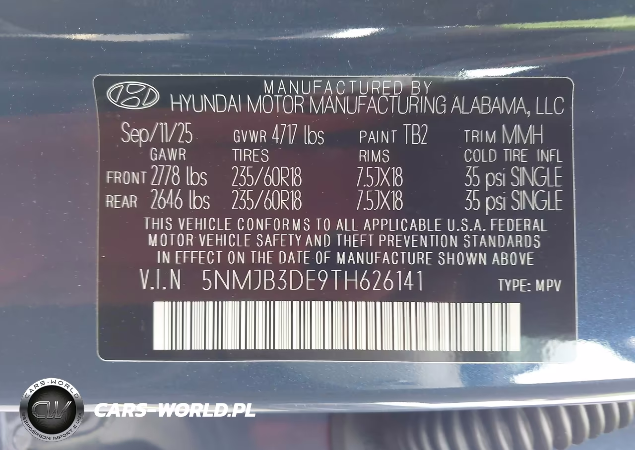 2026 Hyundai Tucson Sel VIN:5NMJB3DE9TH626141 - 9