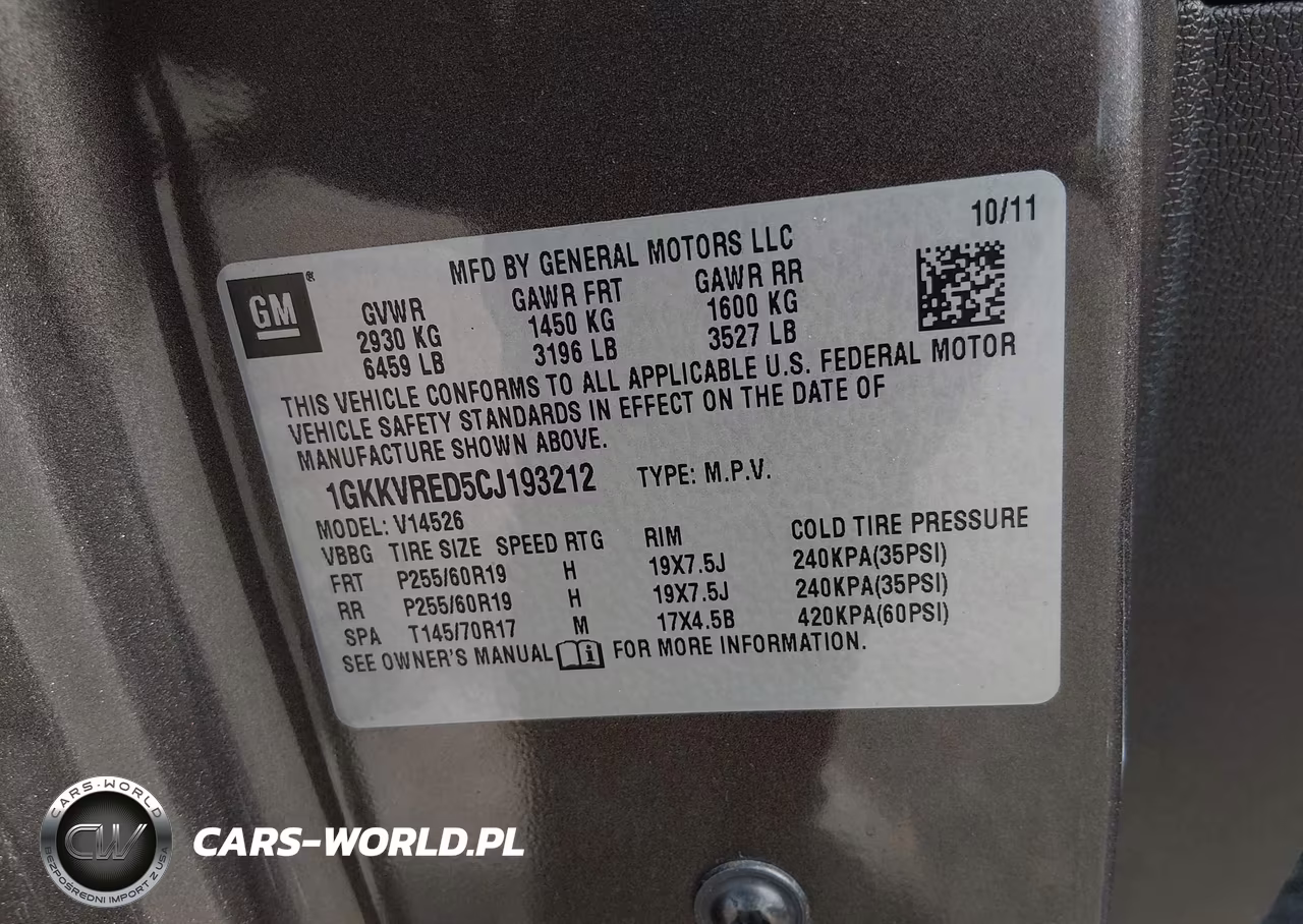 2012 GMC Acadia Slt-1 VIN:1GKKVRED5CJ193212 - 9