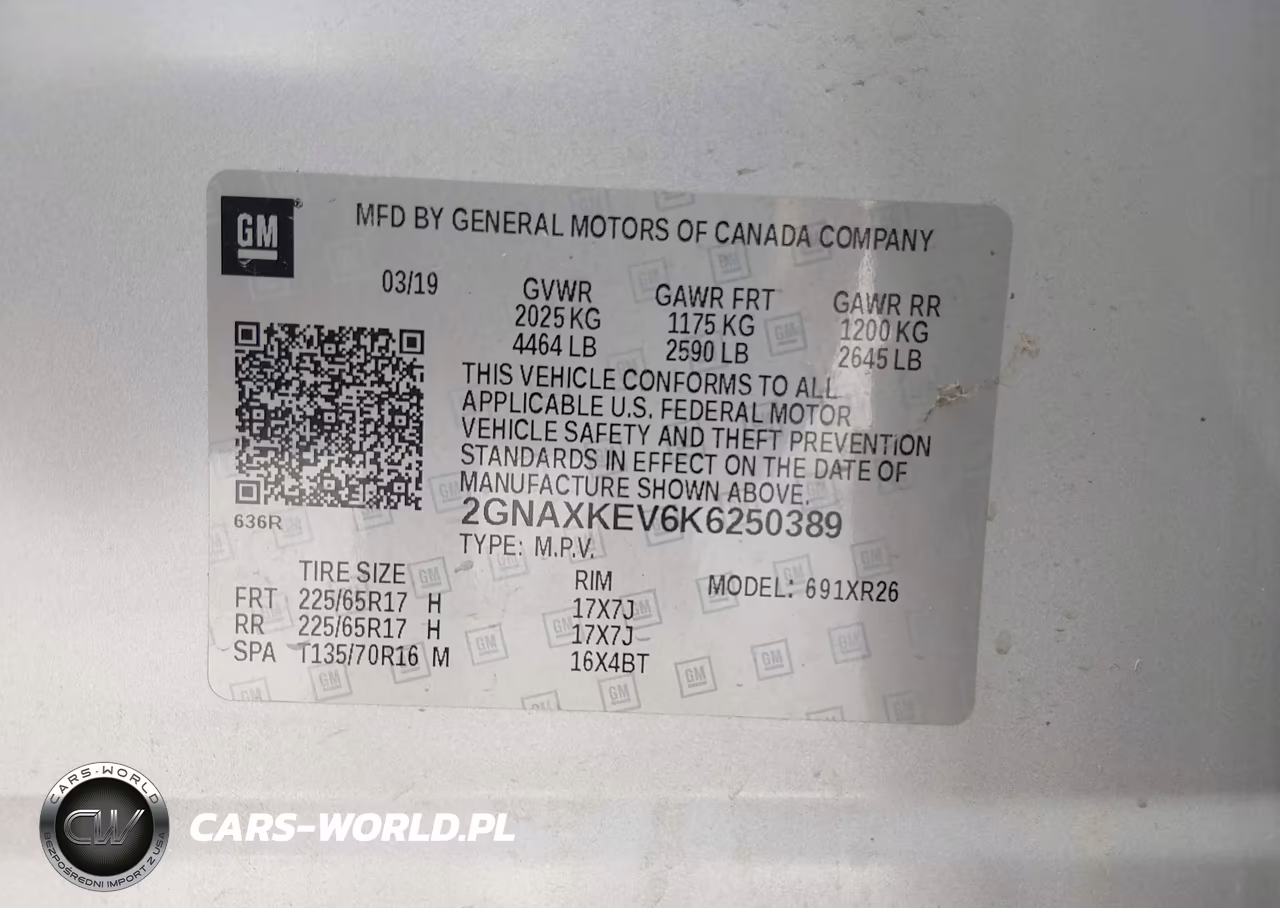 2019 Chevrolet Equinox Lt VIN:2GNAXKEV6K6250389 - 9