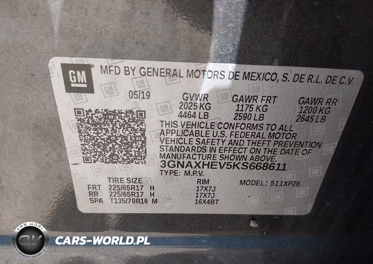 2019 Chevrolet Equinox Ls VIN:3GNAXHEV5KS668611 - 9