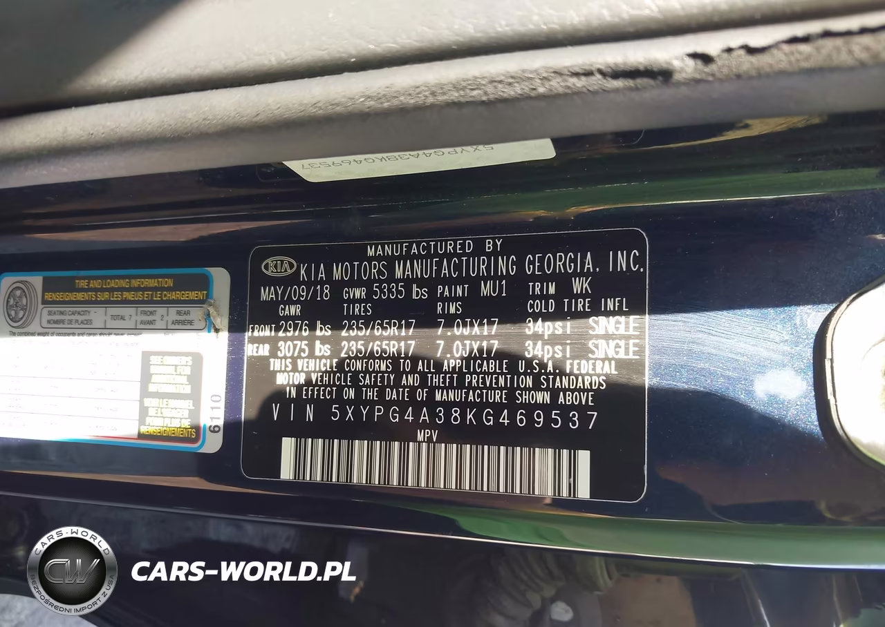 2019 Kia Sorento 2.4L Lx VIN:5XYPG4A38KG469537 - 9