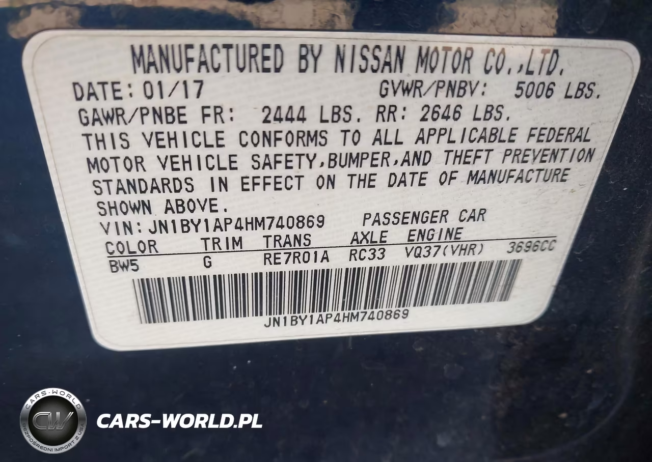 2017 Infiniti Q70 3.7 VIN:JN1BY1AP4HM740869 - 9