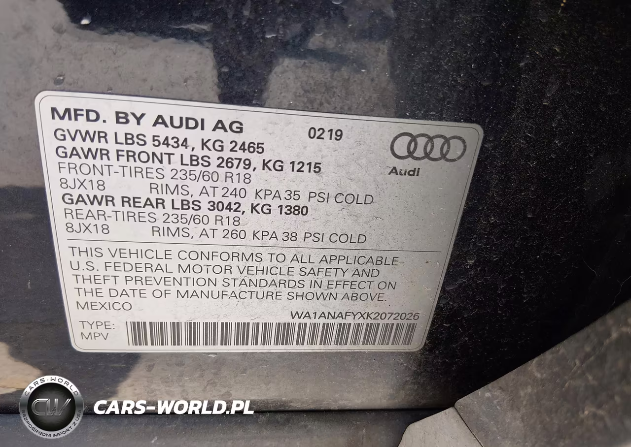 2019 Audi Q5 Premium VIN:WA1ANAFYXK2072026 - 9