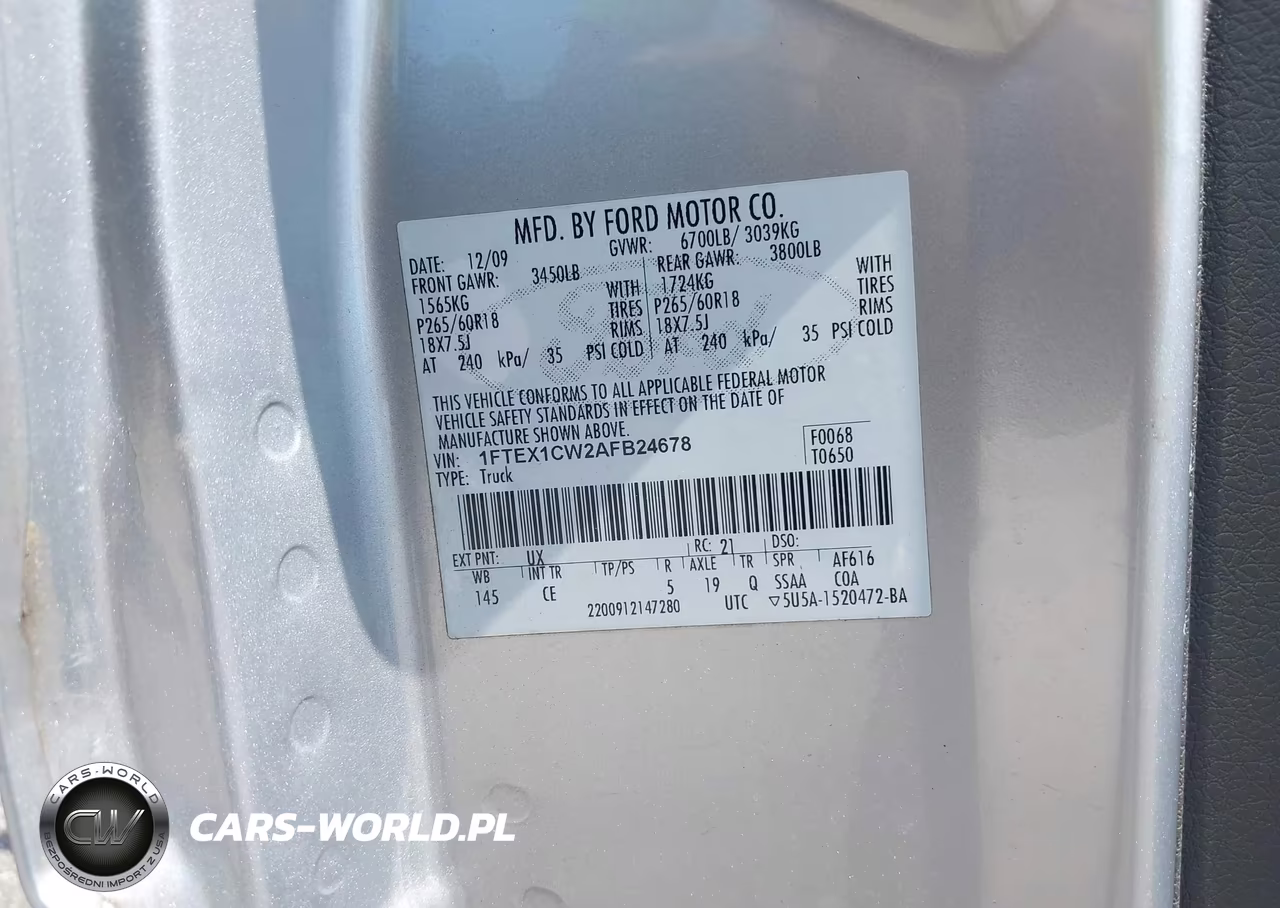 2010 Ford F-150 Stx-Xl VIN:1FTEX1CW2AFB24678 - 9
