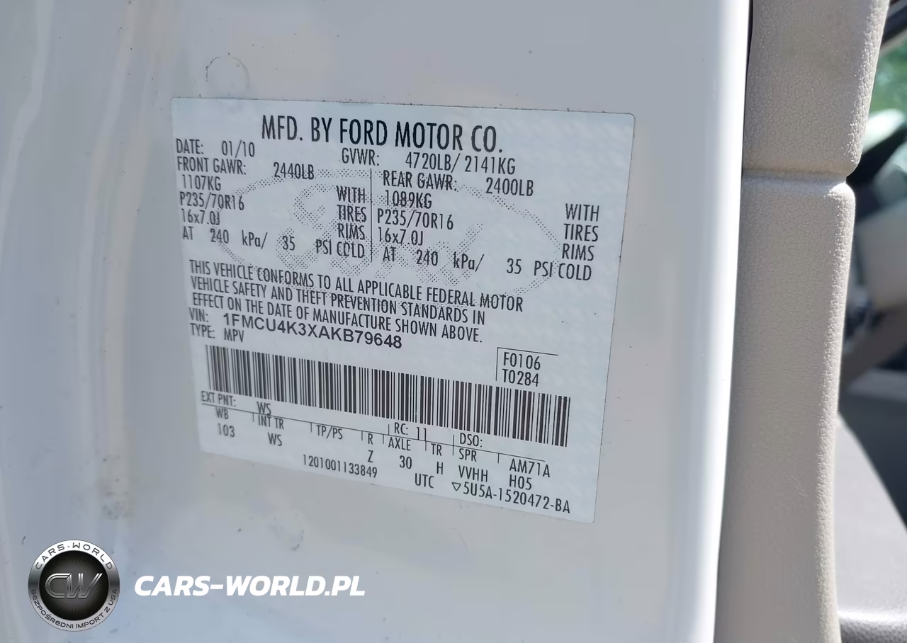 2010 Ford Escape Hybrid Limited VIN:1FMCU4K3XAKB79648 - 9