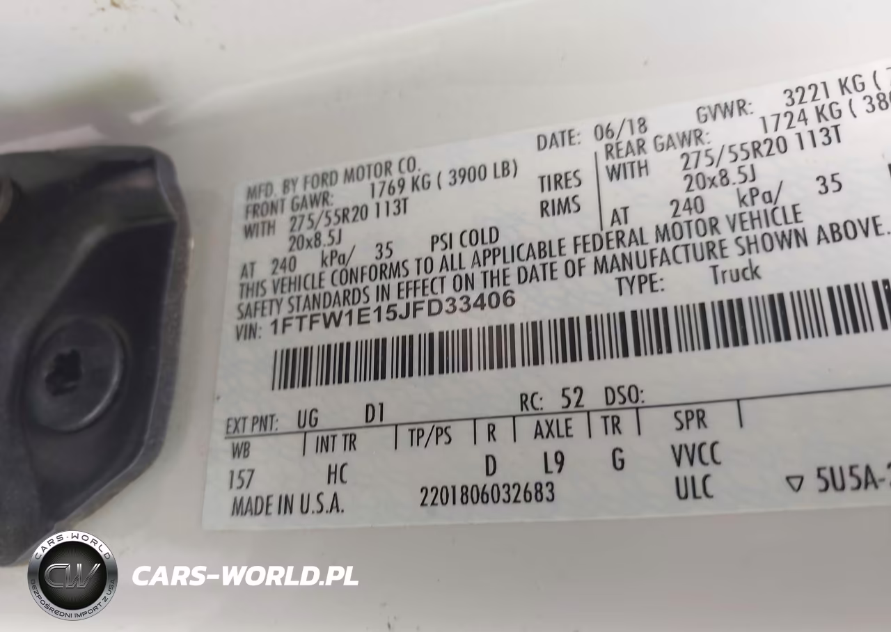 2018 Ford F-150 Lariat VIN:1FTFW1E15JFD33406 - 9